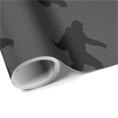 Bigfoot Black Silhouette Carbon Fiber Style Cadeaupapier (Rol Hoek)