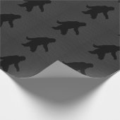 Bigfoot Black Silhouette Carbon Fiber Style Cadeaupapier (Hoek)