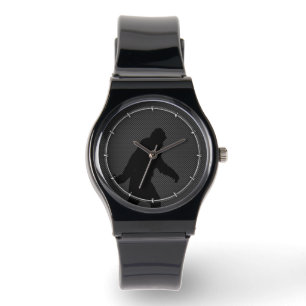 Bigfoot Black Silhouette Carbon Fiber Style Horloge