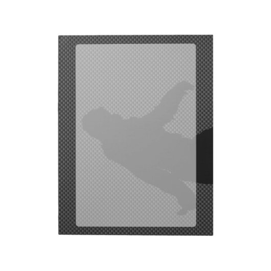 Bigfoot Black Silhouette Carbon Fiber Style Notitieblok (Linkerzijde)