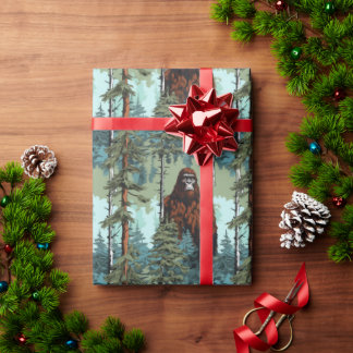 Bigfoot-bos Starend Gegiechel Cadeaupapier