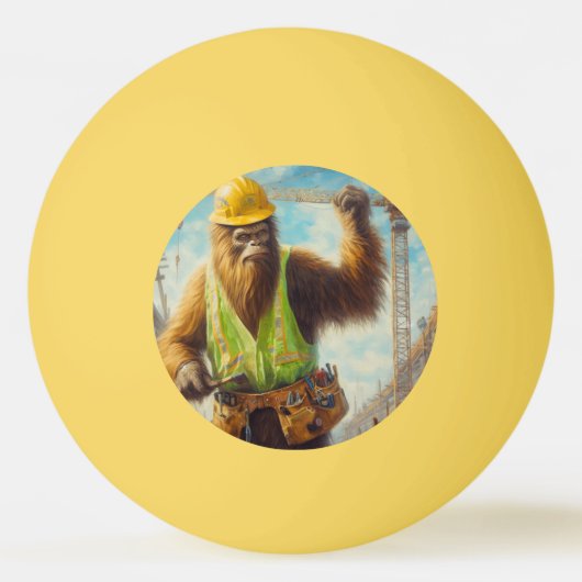 Bigfoot bouwvakker pingpongbal (Voorkant)