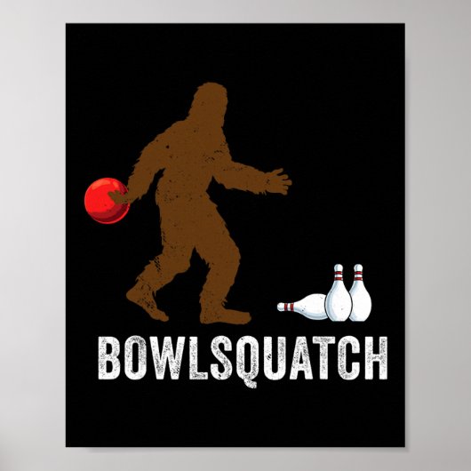 Bigfoot Bowling Cadeau Sasquatch Cadeaus Bowler By Poster (Voorkant)