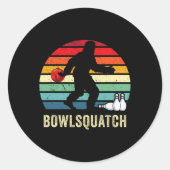 Bigfoot Bowling Gift Sasquatch Gifts Bowler Byll P Ronde Sticker (Voorkant)