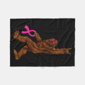 Bigfoot Breast Cancer Funny Sasquatch Nk Ribbon  Fleece Deken (Voorkant (Horizontaal))