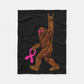 Bigfoot Breast Cancer Funny Sasquatch Nk Ribbon Fleece Deken (Voorkant)