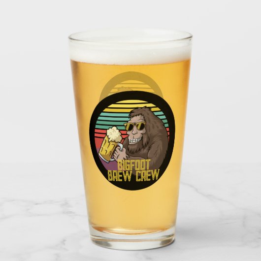 Bigfoot Brew Crew Bierglas Glas (Voorkant gevuld)