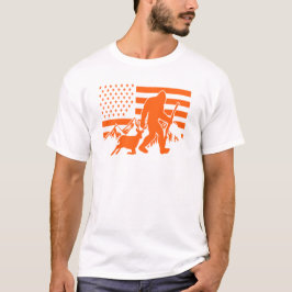 Bigfoot Buck Jachtseizoen USA Vlag T-shirt