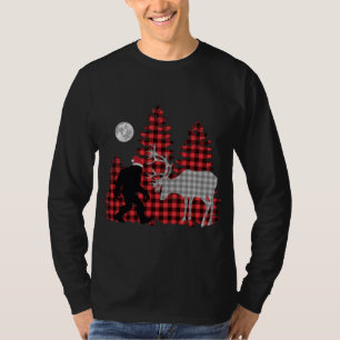 Bigfoot Buffalo met kerstbomen en rendieren T-shirt