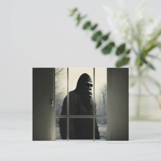 Bigfoot buiten mijn raam! briefkaart (Staand voorkant)