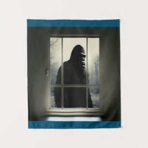 Bigfoot buiten mijn raam! wandkleed