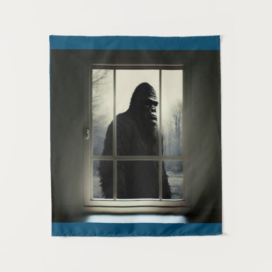 Bigfoot buiten mijn raam! wandkleed (Voorkant)