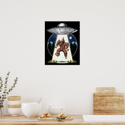 Bigfoot buitenaardse ontvoering poster (Keuken)