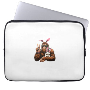 Bigfoot Bunny Grappig Pasen Sasquatch T-shirt Laptop Sleeve