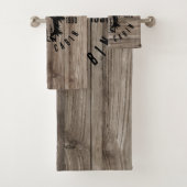 Bigfoot Cabin rustieke houten familie aangepaste n Bad Handdoek (Insitu)