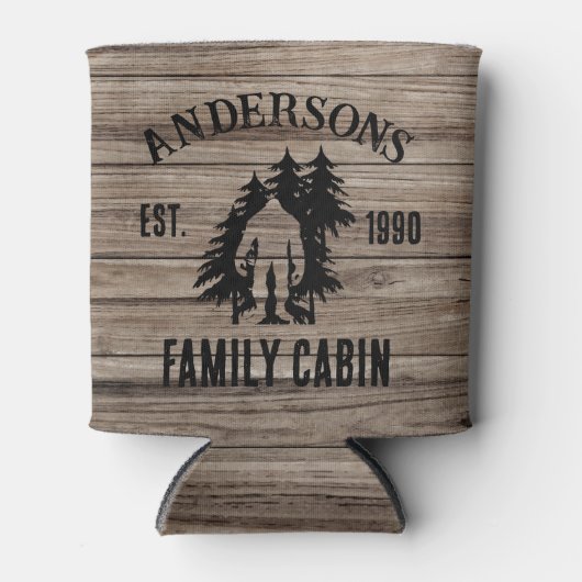 Bigfoot Cabin rustieke houten familie aangepaste n Blikjeskoeler (Voorkant)