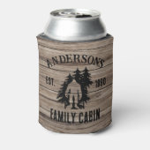 Bigfoot Cabin rustieke houten familie aangepaste n Blikjeskoeler (Blikje Achterkant)