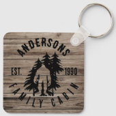 Bigfoot Cabin rustieke houten familie aangepaste n Sleutelhanger (Achterkant)