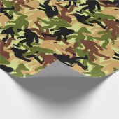 Bigfoot Camouflage Patroon Verjaardagsfeest Cadeaupapier (Hoek)