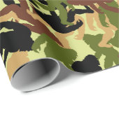 Bigfoot Camouflage Patroon Verjaardagsfeest Cadeaupapier (Rol Hoek)