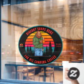Bigfoot Camp Coffee Shop Logo Front aanpassen Raamsticker (Cafe Raam)