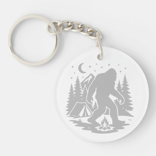 Bigfoot Camping Acrylaat Sleutelhanger (Voorkant)