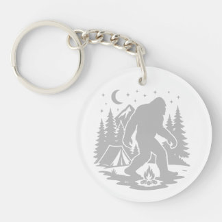 Bigfoot Camping Acrylic Keychain