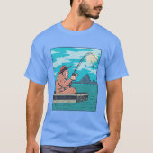 Bigfoot Camping Bonfire T-shirt (Voorkant)