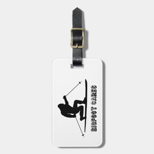 Bigfoot Cares Telemark Skiing Bagagelabel (Voorkant verticaal)