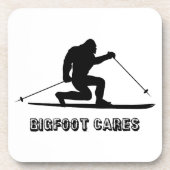 Bigfoot Cares Telemark Skiing Bier Onderzetter (Voorkant)