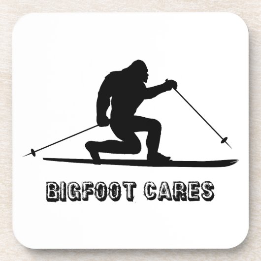 Bigfoot Cares Telemark Skiing Bier Onderzetter (Voorkant)