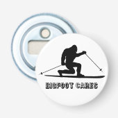 Bigfoot Cares Telemark Skiing Button Flesopener (Voorkant)