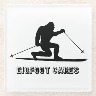 Bigfoot Cares Telemark Skiing Glazen Onderzetter