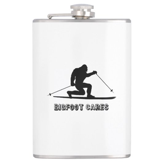 Bigfoot Cares Telemark Skiing Heupfles (Voorkant)
