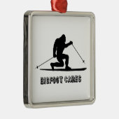 Bigfoot Cares Telemark Skiing Metalen Ornament (Rechts)