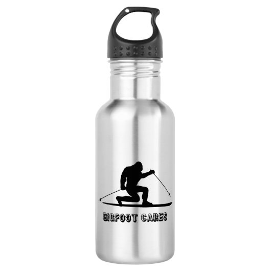 Bigfoot Cares Telemark Skiing Waterfles (Voorkant)