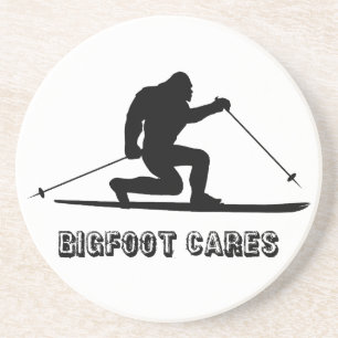 Bigfoot Cares Telemark Skiing Zandsteen Onderzetter
