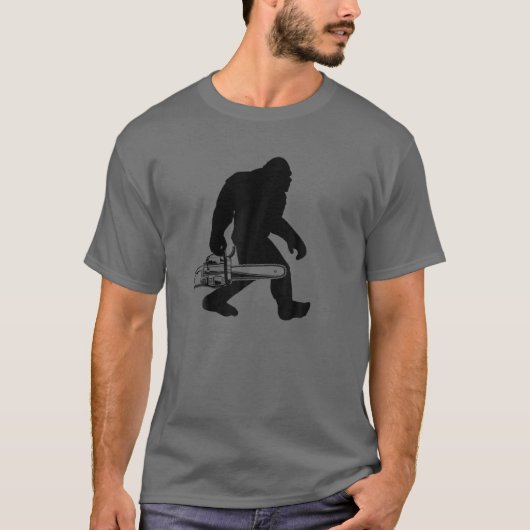 Bigfoot Carrier Chainzaag Lumberjack Sasquatch Log T-shirt (Voorkant)