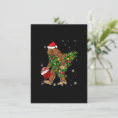 Bigfoot Carrier met kerstboom Sasquatch Believer Kaart (Staand voorkant)