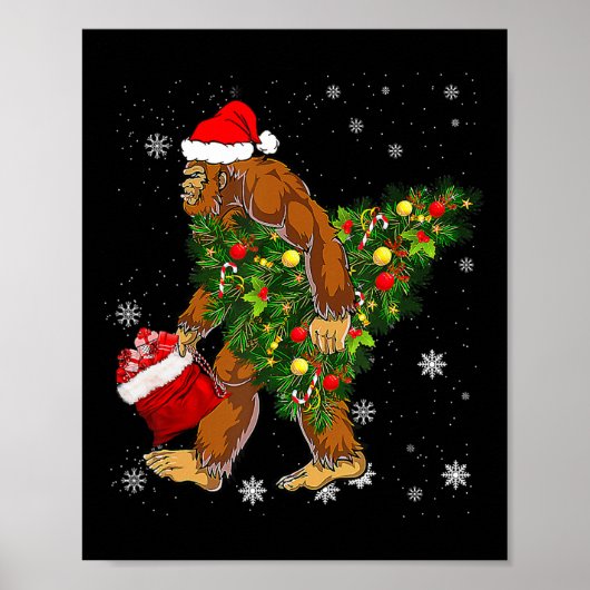 Bigfoot Carrier met kerstboom Sasquatch Believer Poster (Voorkant)