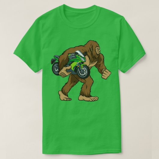 Bigfoot Carrier Motorcycle Funny Sasquatch Biker T-shirt (Design voorkant)