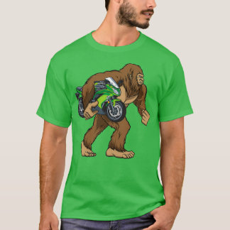 Bigfoot Carrier Motorcycle Funny Sasquatch Biker T-shirt