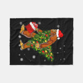 Bigfoot Carrying Christmas Tree Sasquatch Believer Fleece Deken (Voorkant (Horizontaal))