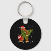 Bigfoot Carrying Christmas Tree Sasquatch Believer Sleutelhanger (Voorkant)