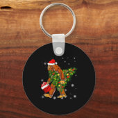 Bigfoot Carrying Christmas Tree Sasquatch Believer Sleutelhanger (Voorkant)
