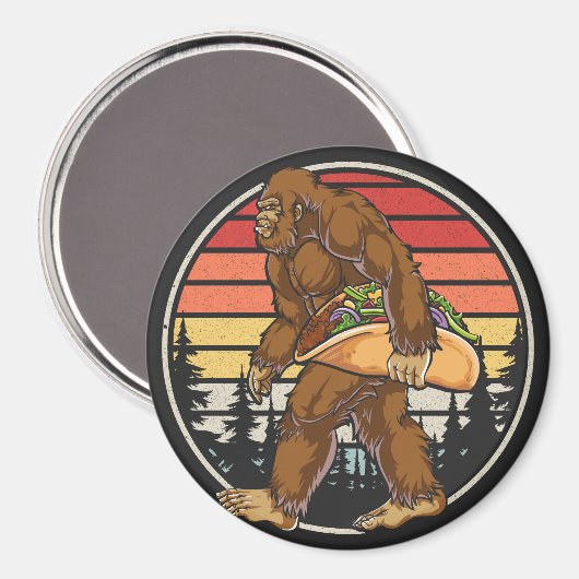 Bigfoot Carrying Taco Cirkel Magneet (Voorkant / Achterkant)