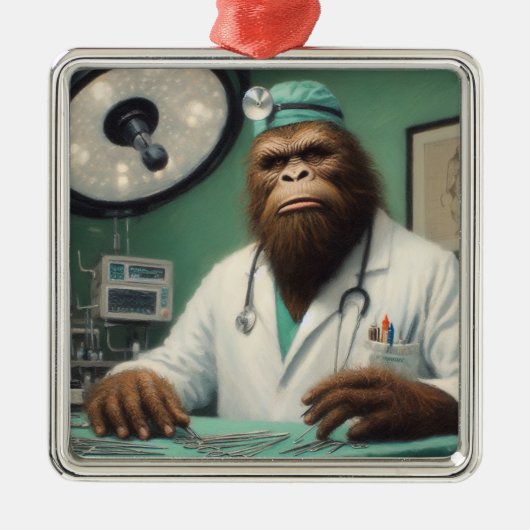 Bigfoot Chirurg Metalen Ornament (Voorkant)