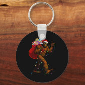 Bigfoot Christmas Shirts Boys Men Xmas Tree Lights Sleutelhanger (Voorkant)