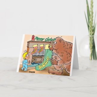 Bigfoot Christmas Stocking Wenskaart Feestdagen Kaart