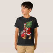 Bigfoot Christmas Tree Lights Boys Men Sasquatch L T-shirt (Voorkant volledig)